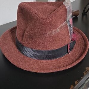 Stylish Brown Fedora Hat with Black Band